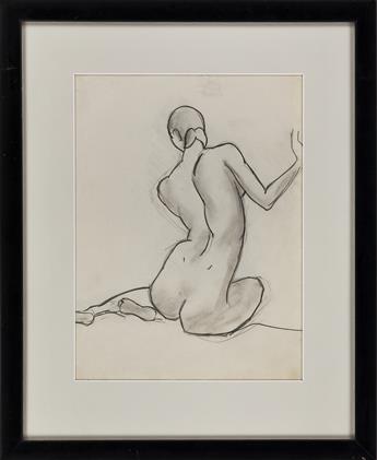 ESPHYR SLOBODKINA Seated Female Nude seen from behind.